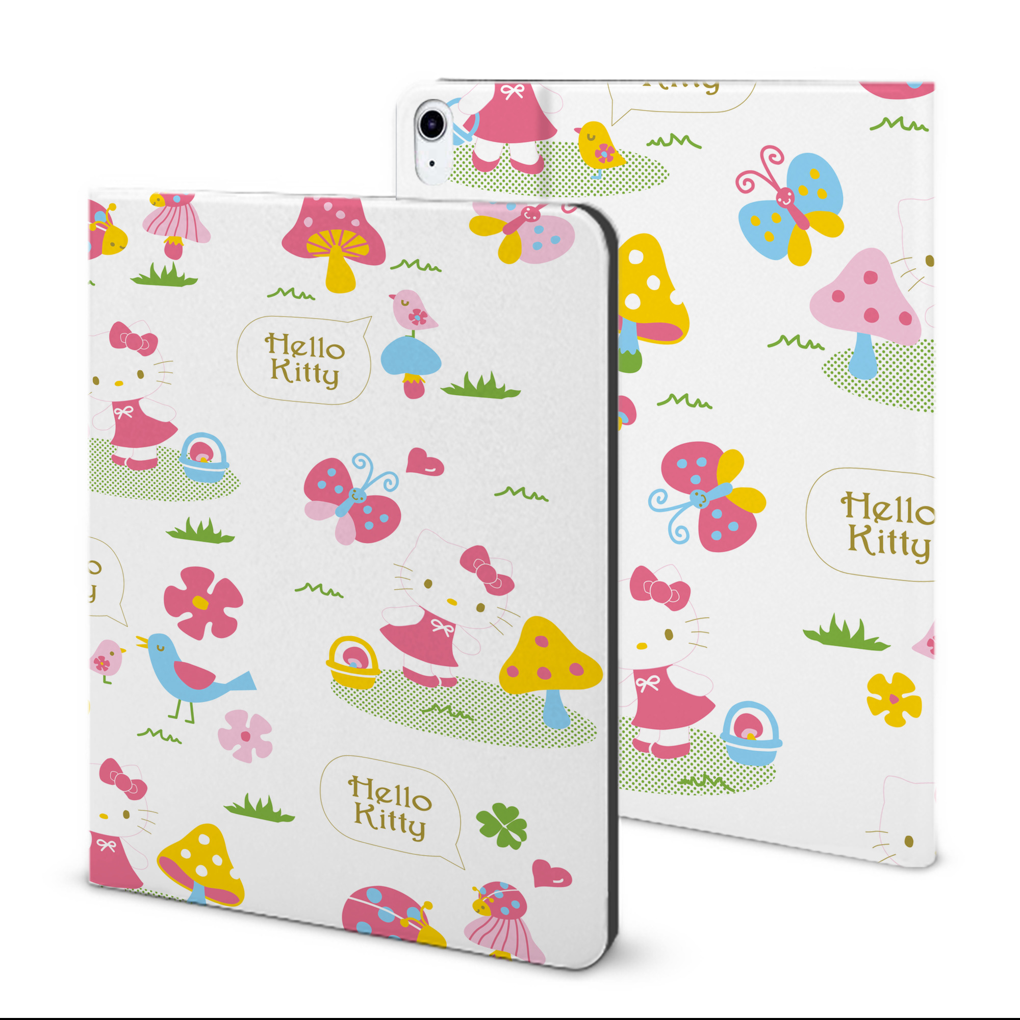 （画像用） Hello Kitty ハローキティ IPad ケース ブック型 PUレザー TPU 耐衝撃 軽量 薄型 ペン収納なし 全面保護 IPad 各モデル対応